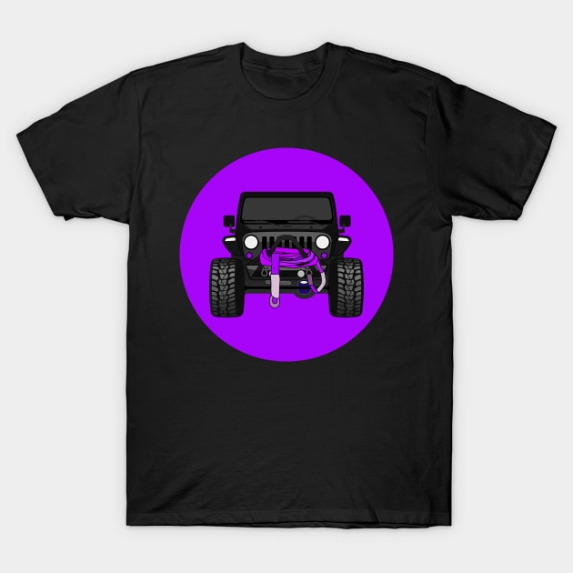 [JEEP]_BLACK_Front 'PURPLE CIRCLE' T-Shirt by sojeepgirl